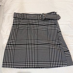Black and white plaid mini skirt